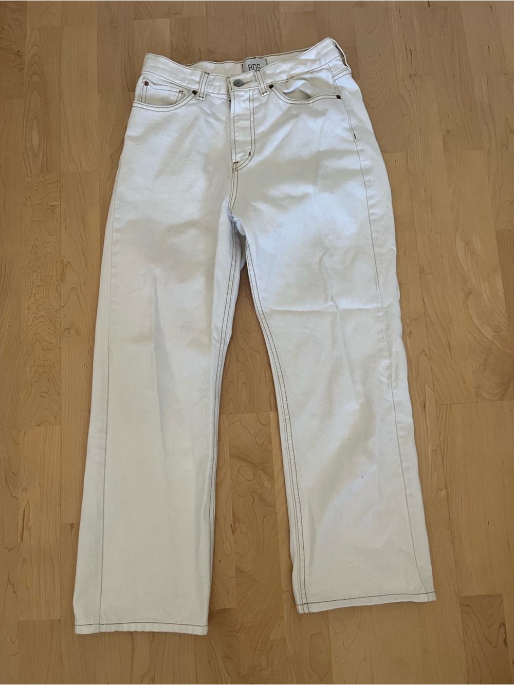 Urban Outfitters BDG Women's White High-Rise Straight Jeans
